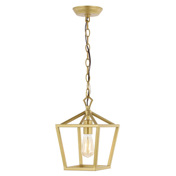Oslin 8" Vintage Farmhouse Iron Chain Pagoda LED Pendant - JONATHAN Y